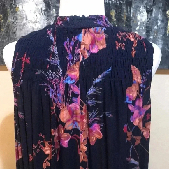 A New Day Floral High Neck Ruffle Maxi with Pockets-Size M - Picture 7 of 8